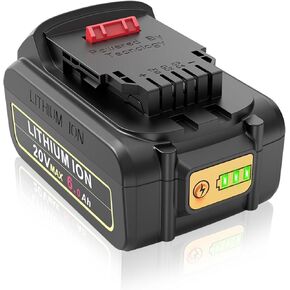20V 6.0Ah Li-ion Battery Replace for Dewalt 20V Battery, 20V 6.0Ah High Capacity Compatible with Dewalt 20V Battery DCB206 DCB201 DCB200, for Dewalt 20V DCF DCD DCG Series Power Tools