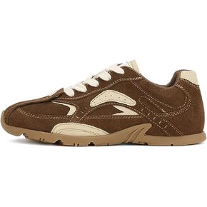 Women's Tennis Flat Sneakers,Non-Slip Lace-Up Suede Sneakers,Comfortable Low-Top Fashion Casual Sneakers