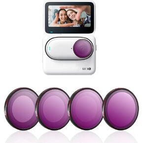 ND Filter Set for Insta360 GO 3S, ND8 ND16 ND32 ND64 Filters for Insta360 GO 3S Camera Accessories, Aluminum Multi Coated HD Optical Glass