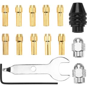 مجموعة Collet Collet Presention لـ Drill Collet لـ Dremel ، 10 PCS 4485 Collets ، 2 PCS All-Metal Nuts ، 1pcs 4486 chuck chuck يأتي مع وجع مفتوح للغاية ، L-Wrench