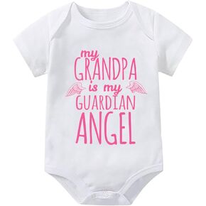 My Grandpa Is My Guardian Angel Newborn Body Suits Short Sleeve Baby Boy Going Home Outfit Newborn Summer White Ne