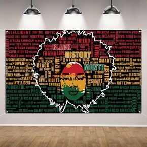 Black History Month Backdrop for Photography Black History Month Banner Pan African American Black History Month Decorations and Supplies for Party