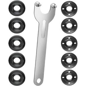 4.5" 5" 5/8-11 Grinder Flange Angle Wrench Metal Lock Nut Fit for Dewalt Makita 193465-4 224568-4 (1 wrench, 5 inner nuts, 5 outer nuts)