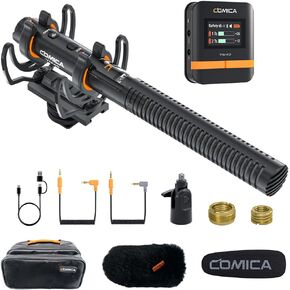 COMICA VM40 Wireless Shotgun Microphone,48kHz/32-bit,32GB Storage Wireless Mic for Camera,Smartphone,and PC,Super-Cardioid Video Recording Microphone for Filmmakers,Vloggers and Interview