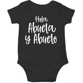 AW Fashions Hola Abuela y Abuelo Baby Bodysuit Funny Cute Infant Romper Clothing for Newborn Boys Girls