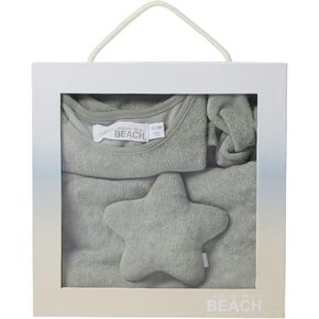 Barefoot Dreams CozyTerry Onesie Baby Bundle with Buddie Blanket, Onesie and Headband, Baby Clothes for Girls-3 Pieces