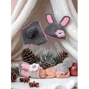 Newborn Photography Props Outfit Baby Photoshoot Props Cute Bunny Infant Photo Prop Hat Easter Costume Set