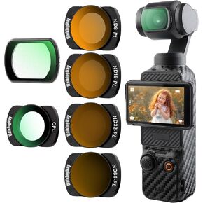 Walking Way Magnetic Black Mist & CPL & ND Filter Set Compatible with DJI Osmo Pocket 3 Creator Combo Accessories - 6 Pack (Black Diffusion 1/4, CPL, ND8/PL+ND16/PL+ND32/PL+ND64/PL),Multi-Coated