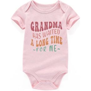 grandma has waited a long time for me baby announcement promoted to grandma baby grils clothes