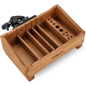PROAIM Camera Assistant Front Wooden Box for Small Productions/Studio Films. Adjustable Holding Clamp for Mounting. Clamping Range - Flat Surface: up to 25mm / 1inch Speed Rails: 25-50mm / 1-2inch