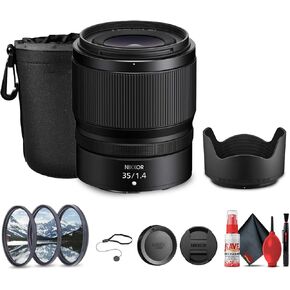 Nikon NIKKOR Z 50mm f/1.4 Mirrorless Camera Lens Z (20128) + Lens Filter Kit + Cleaning Kit + Lens Pouch + Lens Cap (Renewed)