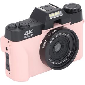 4K Digital Camera for Photography Video, 48MP 16X Digital Zoom Vlogging Camera, 3 Inch 180 Degree Flip Screen, Auto Focus FHD 4K Compact Camera for Teens Adult Beginner Kids