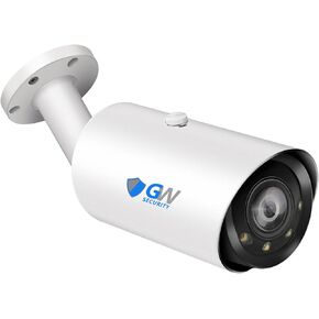 GW Security 4K 8MP PoE IP 2.7-13.5mm Motorized Zoom Lens Outdoor/Indoor Microphone Bullet Security Camera, Full-Time Color Night Vision, 160ft IR Distance (GW805701M)