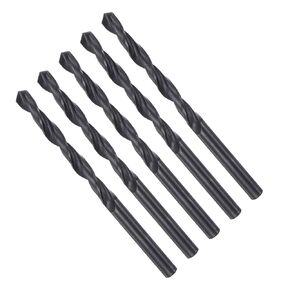 Twist Drill Bits, 5.3mm Cutting Diameter 0.21" Shank, High-Speed Steel Black Oxide Coating Jobber Bit Set (Applications: for Metal Wood Plastic), 5-Pieces