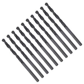 Twist Drill Bits, 3.1mm Cutting Diameter 0.12" Shank, High-Speed Steel Black Oxide Coating Jobber Bit Set (Applications: for Metal Wood Plastic), 10-Pieces