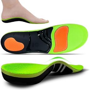Heavy Duty Support Insoles High Arch Support Plantar Fasciitis Pain Relief Insole OrthoticsInserts Comfortable Shoe Insole Absorb Shock Unisex for Work Boot Daily Use (Green, Medium)