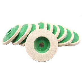 Driak 10 Pcs 4" 100mm Round Grinding Wool Pad Angle Grinder Polishing Wheel Auto Buffer Polishing Machine Buffing Pads Wool Buffing Pad Felt Polishing Wheel