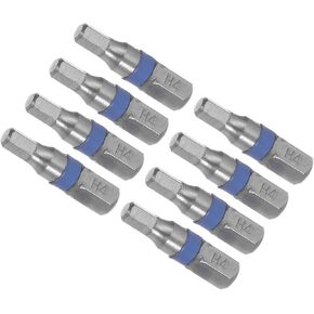 Hex Screwdriver Bits, 25mm Length 1/4" Hex Shank H4, S2 Steel Hexagon Head Screwdriver Bit - (Applications: for Automobile Repair), 8-Pieces