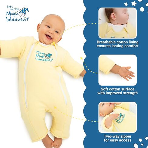 سحري Sleepsuit Baby Merlin's Microfleece Baby Transition Swaddle - كبير (6-9 أشهر 18-21 رطلاً) - كيس ناعم مريح - طبقة داخلية للقطن الناعم - سحاب مزدوج لتغييرات حفاضات سهلة - كريم ووردي in Kuwait