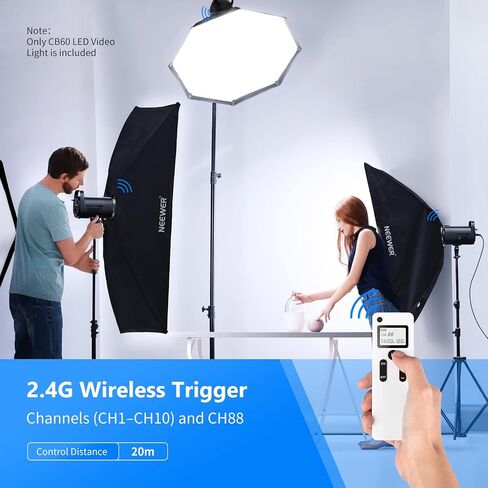 Neewer 60W LED Video Light White 5600K الإصدار الإضاءة المستمرة ، CRI 95+مع التحكم عن بعد ، Mount Bowens لتسجيل الفيديو ، التصوير الفوتوغرافي ، التصوير في الهواء الطلق in Saudi Arabia