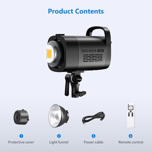 Neewer 60W LED Video Light White 5600K الإصدار الإضاءة المستمرة ، CRI 95+مع التحكم عن بعد ، Mount Bowens لتسجيل الفيديو ، التصوير الفوتوغرافي ، التصوير في الهواء الطلق in Saudi Arabia
