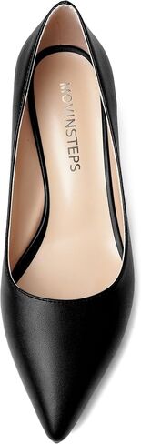 MOVINSTEPS Womens Evening Pointed Toe Dress Slip On Matte Chunky Low Heel Pumps Shoes 2 Inch in Saudi Arabia
