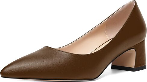 MOVINSTEPS Womens Evening Pointed Toe Dress Slip On Matte Chunky Low Heel Pumps Shoes 2 Inch in Saudi Arabia