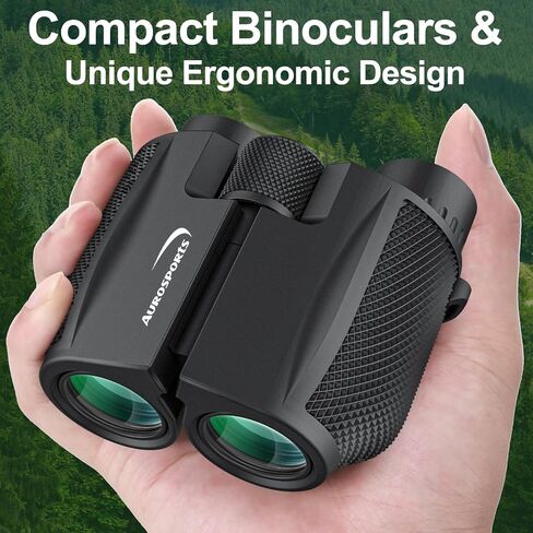 10x25 Compact Binoculars for Adults and Kids - Aurosports HD Binoculars High Powered Easy Focus Binoculars Lightweight with Low Light Vision for Bird Watching Outdoor Hunting Hiking in Kuwait