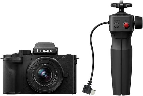 Panasonic LUMIX DC-G100D Mirrorless Camera with G Vario 12-32mm f/3.5-5.6 ASPH OIS Lens and Tripod Grip, Bundle with DMW-BLG10 Battery, 64GB SDXC Memory Card, 37mm Filter Kit and Shoulder Bag in Saudi Arabia