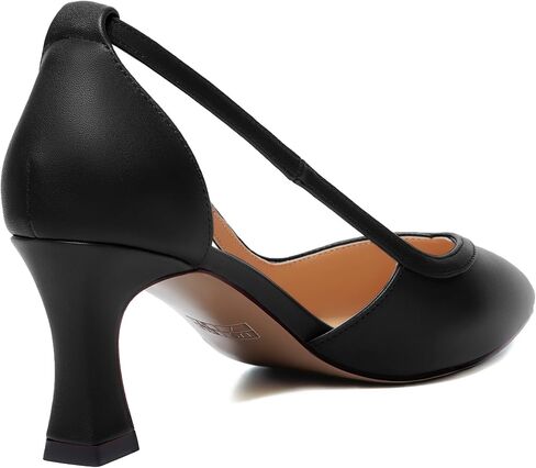 MODENCOCO Womens Pointed Toe Elegant Matte Buckle Fashion Party Stiletto Mid Heel Pumps Dress Shoes 2.5 Inch in Kuwait