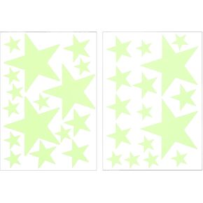 uxcell 27Pcs Glow Stars, Glow in The Dark Ceiling Stickers, Adhesive Stars Wall Decals Glowing Decal Decoration for Ceiling and Wall