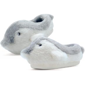 Cute Penguins Animal Slippers for Women and Men,Furry Slippers Winter Warm House Shoes Cartoon Slippers
