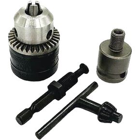Drill Chuck Adapter Kit 1-10MM Clamping Range 3/8-24UNF Key Type with 3/8″Hex Shank Adapter,3/8″ Socket Square Female Adapter and Chuck key replace for Dewalt Milwaukee Makita