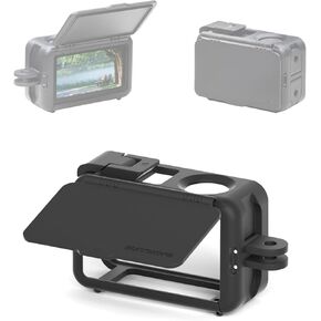 CAPART Housing Frame Cage and Screen Sun Hood for DJI OSMO Action 5 Pro, Action 4, Action 3, Screen Protector Sun Shade Cover Protective Cage Sunshade