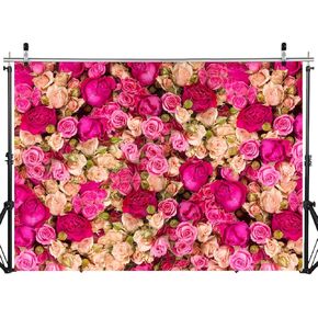10X8FT Pink Red Rose Photo Backdrop Vinyl Studio Photo Background DH-358