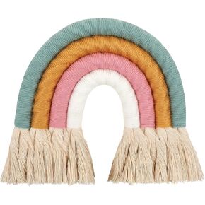Rainbow Wall Hanging,Rainbow Wall Art,Handmade Macrame Rainbow Wall Decor for Nursery Kids Room Home Decor