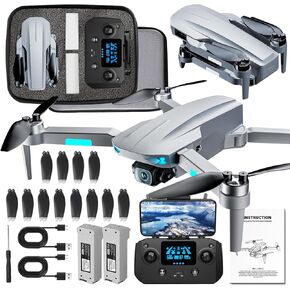HHD GPS Drones with Camera for Adults 4k, 50 Mins Flight Time, Under 249g, 3800ft FPV Transmission, Brushless Motor, Max Speed 15m/s, Foldable Drone for Adults, Beginner