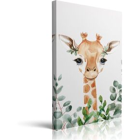 Whimsical Giraffe Wall Art - Perfect for Nursery, Living Room & Kids Room - Funny Animal Prints, Safari Decor, Macrame Wall Decor, Wall Art for Living Room Ready To Hang (12"x16")