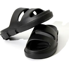 SHEYOUNG Slide Sandals for Women Indoor Outdoor, House Slippers for Woman, Non Slip Rubber Shower Slides, Two Strap Arch Support Sandals