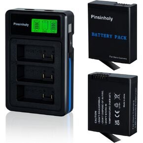 Upgraded 2-Pack Hero13 Enduro Batteries Compatible with GoPro Hero 13 Black Camera CHDHX-131-TH, with 3-Channel USB Charger Compatible with GoPro13 Hero AEBAT-201 AEDBD-201 Battery