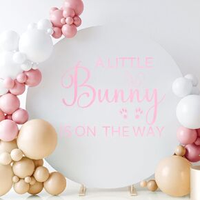 A Little Bunny is On The Way Sticker - Baby Shower Sign Making Bunny Baby Shower Backdrop, Vinyl Decal Baby Girl Shower, Bunny Baby Shower Decorations, Balloon Arch Bunny Sign Decal