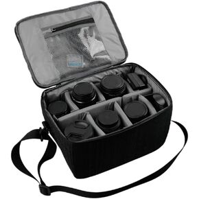 Partition Camera Inserts, DSLR Camera Lens Case Photography with Dividers, Portable Nylon Camera Case for DSLR SLR Cameras(Black)