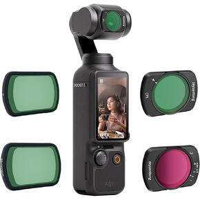 Magnetic Lens Filter Kit Compatible with DJI OSMO Pocket 3,4 Pack CPL UV VND3-7 Diffusion 1/4&CPL,Ultra Slim Frame & HD Optical Glass