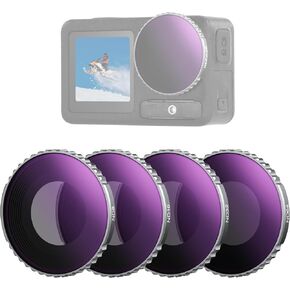 NEEWER ND Filter Set for Action 5 Pro (4 Pack), ND8 + ND16 + ND32 + ND64 Filter Kit Action Camera Accessories Multicoated HD Optical Glass Compatible with DJI Osmo Action 5 Pro/4, FL-B04