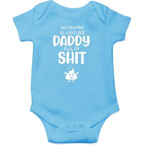 CBTwear My Diaper Is Just Like Daddy Full - Baby Clothes - Funny Newborn Bodysuit Outfits for Boys and Girls