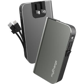 myCharge Portable Charger with Wall Plug – 10050mAh Fast Charging – Power Bank for iPhone, Samsung, Android & More - External Battery Pack Portable Charger with Built-in Cables (Lightning + Micro USB)