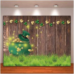 Happy St Patrick's Day Photography Backdrops 5x3ft Vinyl Lucky Irish Shamrock Board Baby Shower Birthday Party Photo Background