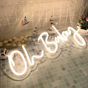 DIVATLA Oh Baby Neon Sign for Baby Shower Decorations, Gender Reveal, Oh Baby Led Sign for Backdrop & Wall Decor, Photo Prop, Gif for Baby New Parents, 24"X12" Warm White