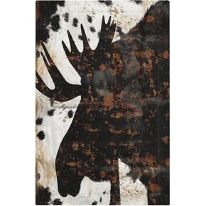 ROUGUI Decorative Switch Plate Covers Rustic Moose Silhouette Western Cowhide Elk 1 Gang No Device Light Switch Cover Plate Blank Wall Plate Cover Switchplate Electrical Faceplate for Home Decor