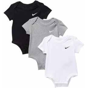 Nike Swoosh Three-Piece Infant Baby Bodysuit Set (9 Months, Black(56F096-023)/Grey/White)…
